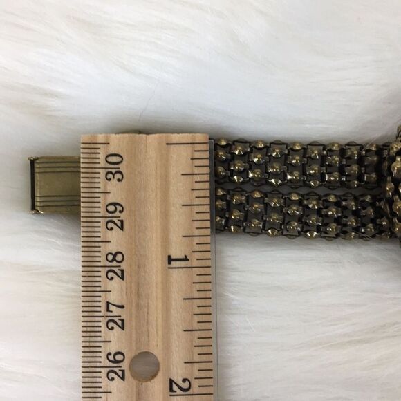 Bold Bracelet Brassy Chunky Textured Knot Statement Modern - Picture 7 of 8